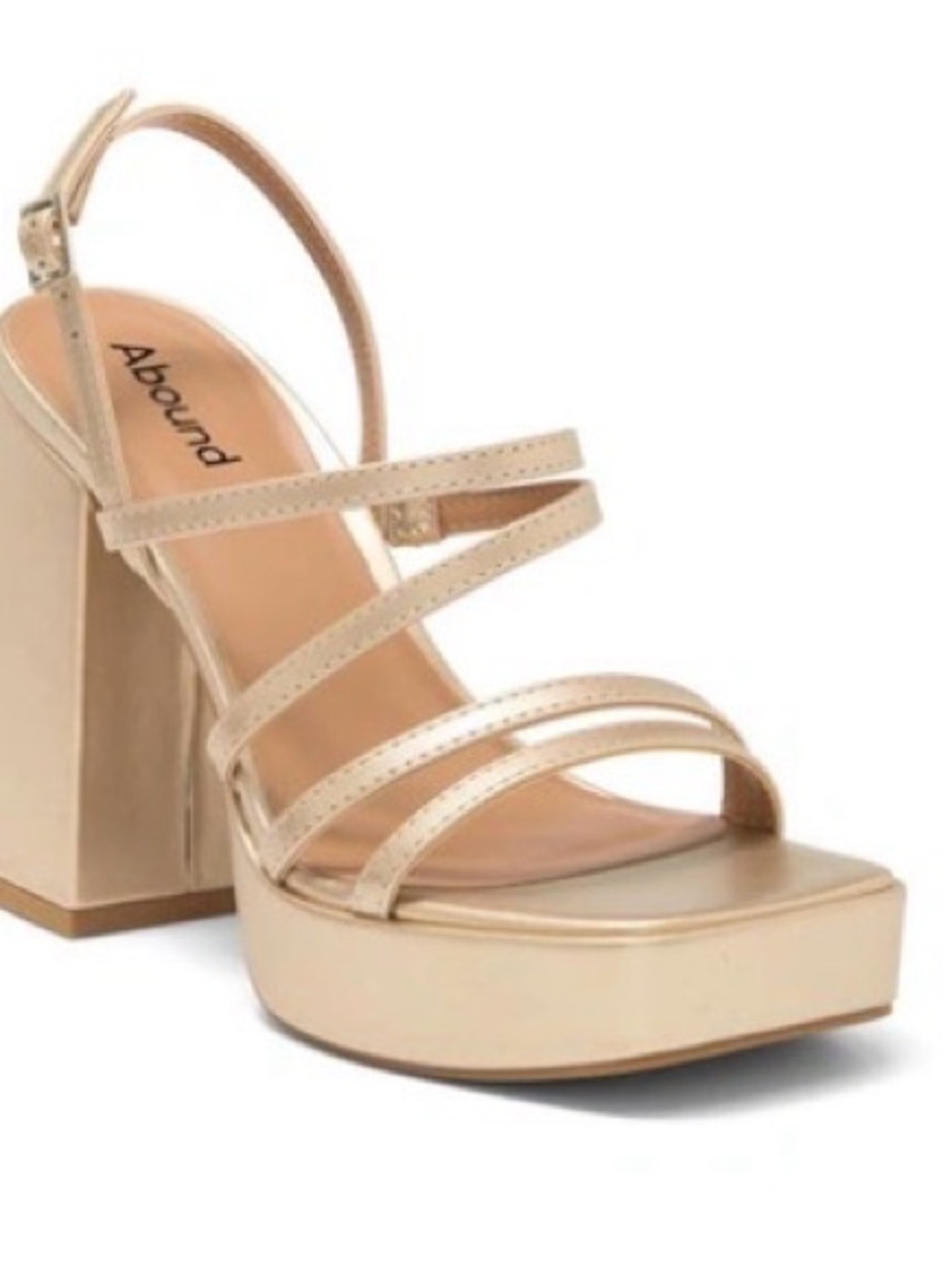 Abound Metallic Champagne Strappy Platform Block Heel Sandal